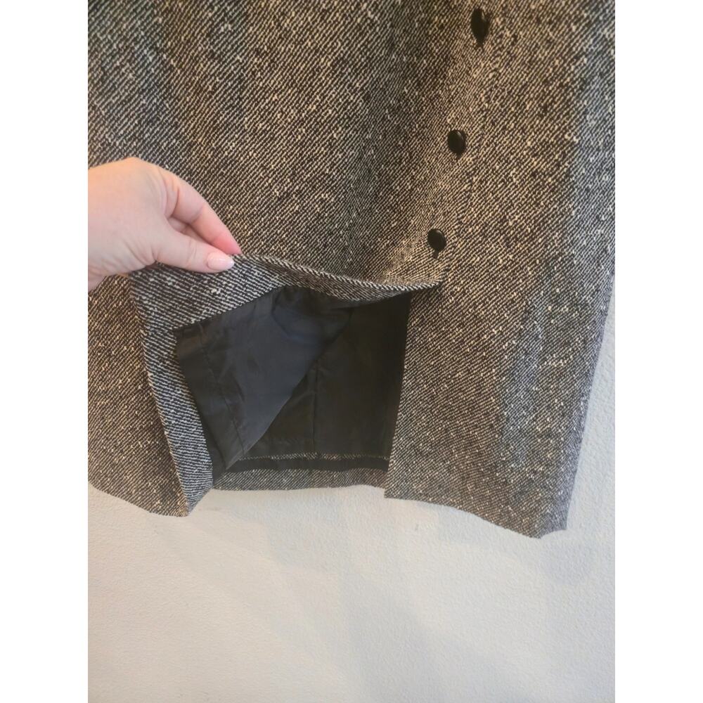 Vintage Talbots Petites 12W Wool Blend Italian Fabric Faux Wrap Tweed Skirt - Picture 4 of 7